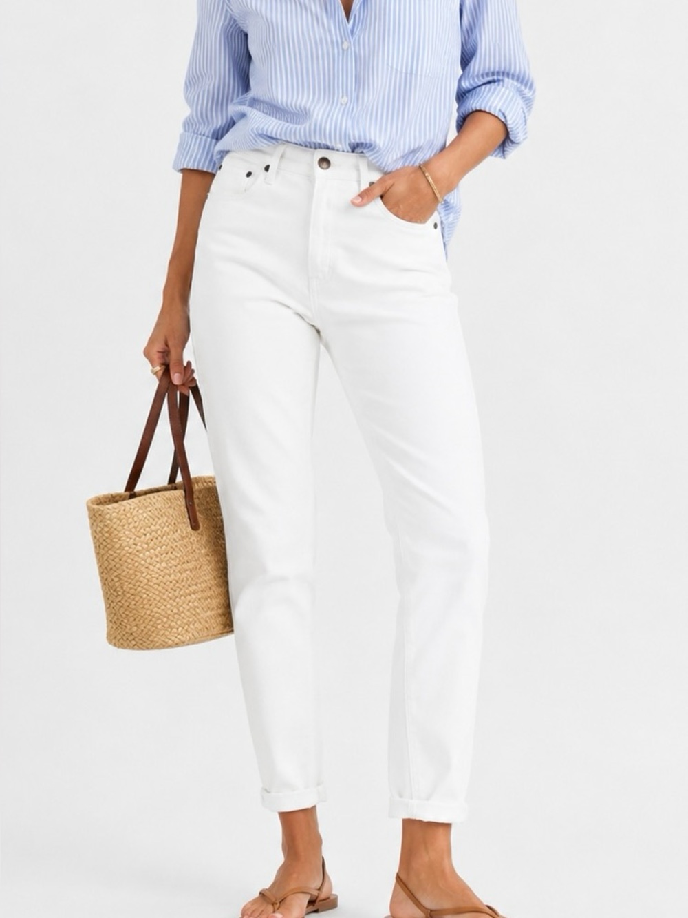 PAIGE Skyline Fitted cigarette Crop White Mid Rise Jeans SZ 29
